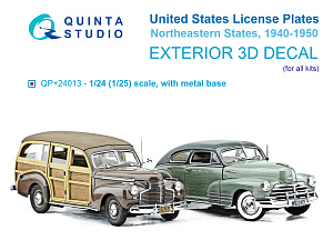 Автомобильные номера США, северо-восточные штаты, 1910-1940 (для всех моделей) (на метал. основании)