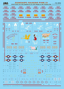 Декаль 1/72 USAF/VNAF Fairchild AC-119G Shadows & AC-119K Stingers in the Vietnam War (AOA Decals)