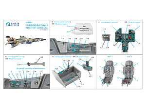 3D Декаль интерьера кабины МиГ-23МЛ/МиГ-23МЛД (Trumpeter)