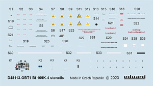 Декаль 1/48 Bf 109K-4 stencils