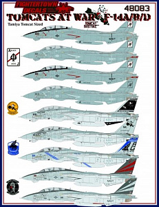 Декаль 1/48 Grumman F-14A/F-14B/F-14D Tomcats at War Part 1 (Fightertown)