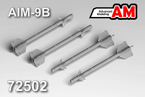 Дополнения из смолы 1/72 Набор из 4-х моделей ракет AIM-9B (Advanced Modeling)