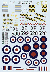 Декаль 1/48 Hawker Hunter F.6 (Xtradecal)