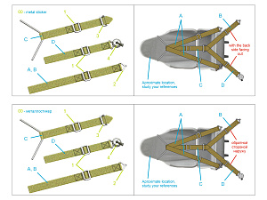 Комплект ремней для самолета ВВС РККА тип 2, ВОВ (с металлическими пряжками) (для всех моделей)
