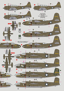 Декаль 1/72 3rd Attack Group "The Grim Reapers" 1942 (DK Decals)