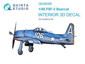 3D Декаль интерьера кабины F8F-2 Bearcat (Academy)