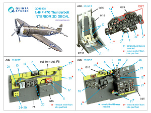 3D Декаль интерьера кабины P-47С Thunderbolt (Dora Wings)