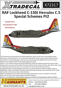 Декаль 1/72 RAF Lockheed C-130J Hercules C.5 Special Schemes Pt2 (1) (Xtradecal)