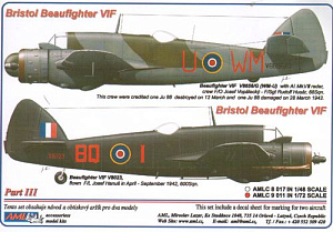 Декаль 1/72 Bristol Beaufighter Decals Part 3 (AML)