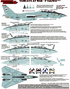 Декаль 1/48 Grumman F-14A/F-14B/F-14D Tomcats at War Part 1 (Fightertown)