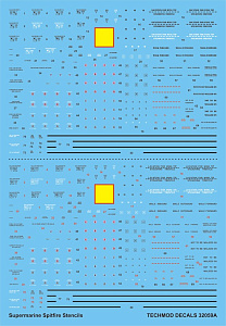 Декаль 1/32 Supermarine Spitfire Stencils [Mk.IIa Mk.VIII Mk.Vb Mk.IXc Mk.XVIe]  (Techmod)