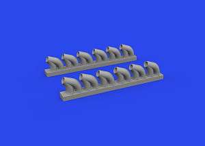Дополнения из смолы 1/48 Выхлопные патрубки (rounded) Bell P-39 Airacobra (для модели Eduard)