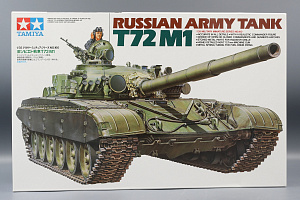 Сборная модель 1/35 Советский танк Т-72М1 с металлическими решетками радиатора и 1 фигурой (Tamiya)