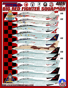 Декаль 1/48 Grumman Big Red Fighter Squadron Grumman F-14A / F-14B Tomcat (Fightertown)