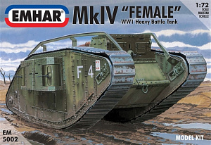 Сборная модель 1/72 Британский тяжёлый танк Mark IV «Female» (Emhar)
