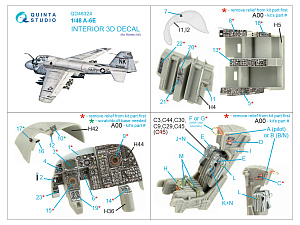 3D Декаль интерьера кабины A-6E (Kinetic)