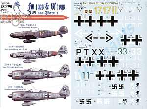 Декаль 1/72 Messerschmitt Bf-109G and Focke-Wulf Fw-190A-6 (4) (Eagle Cal)