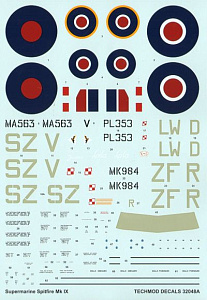 Декаль 1/32 Supermarine Spitfire Mk.IX (3)  (Techmod)