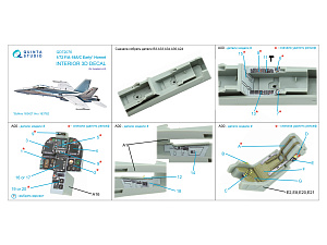 3D Декаль интерьера кабины F/A-18A/C early (Academy) 