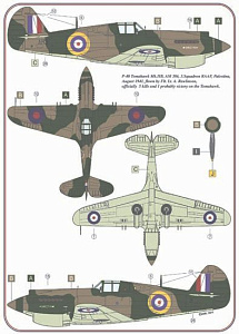 Декаль 1/72 Curtiss P-40C Tomahawk Mk.II RAF WWII x 5 USAF WWII x 1 (AML)