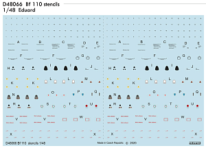 Декаль 1/48 Bf 110 stencils (EDU)