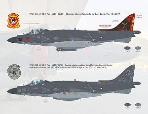 Декаль 1/32 McDonnell-Douglas AV-8B Harrier II Plus "Hell Raising Harriers" (Flying Leathernecks)