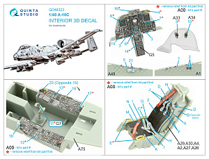 3D Декаль интерьера кабины A-10C (Academy)