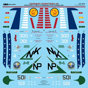Декаль 1/32 Combat Scooters(4)USN/USMC Douglas A-4E/F Skyhawks in the Vietnam War.Part4 (AOA Decals)