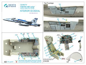 3D Декаль интерьера кабины F/A-18C early (HobbyBoss)