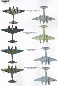 Декаль 1/48 de Havilland Mosquito T.Mk.III, B.Mk.IV, FB.Mk.VI, (7) (Xtradecal)