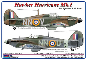 Декаль 1/72 310th Squadron RAF, Part I / Hawker Hurricane Mk.I (AML)