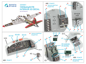 3D Декаль интерьера кабины Boeing B-17G (HK models)