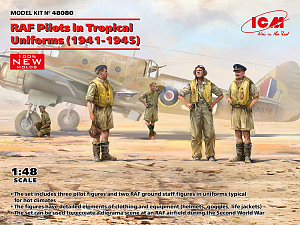 Дополнения из смолы 1/48 RAF Pilots in Trop.Uniforms, 1941-45 (5 fig.) (ICM)