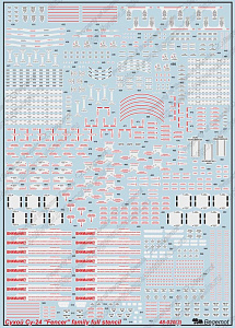 Декаль 1/48 Сухой Су-24 технические надписи  (Begemot)