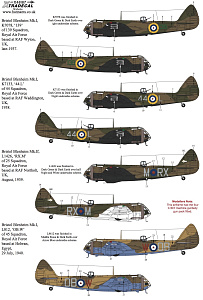 Декаль 1/48 Bristol Blenheim Mk.I/Mk.IF (4) (Xtradecal)