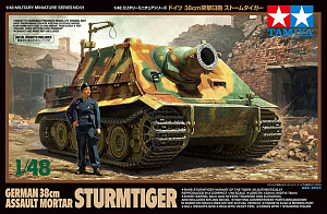 Сборная модель 1/48 Немецкая 38 см. мортира "Sturmtiger" с 1 фигурой (Tamiya)
