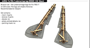 Дополнения из металла 1/48 Бронзовые стойки шасси Focke-Wulf Fw-190A-7  (для модели Eduard)