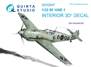3D Декаль интерьера кабины Bf 109E-1 (для модели Eduard)