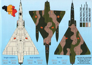 Декаль 1/72 Belgian Air Force Dassault-Mirage 5 Stencilling & zappings (Daco Products)