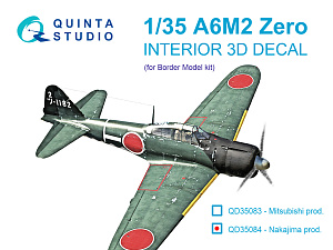 3D Декаль интерьера кабины A6M2 Zero (пр-ва Nakajima) (Border Model)