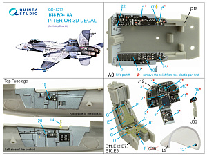 3D Декаль интерьера кабины F/A-18А (HobbyBoss)