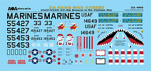 Декаль 1/32 USAF & USMC North-American/Rockwell OV-10A Broncos (Vietnam) (AOA Decals)