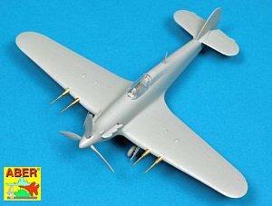 Дополнения из латуни 1/72 Оружие для британского истребителя Hurricane Mk.II: 4 пушки Hispano 20 мм