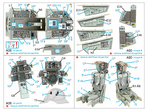 3D Декаль интерьера кабины F-14A (Hobby Boss)