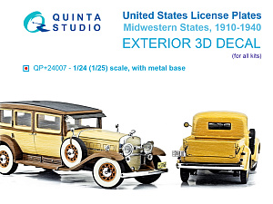 Автомобильные номера США, средний запад, 1910-1940 (для всех моделей) (на метал. основании)