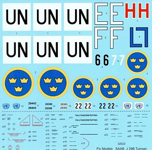 Сборная модель 1/32 Saab J-29B Saab J-29F Tunnan (FLY)