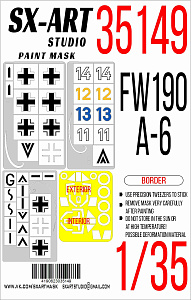 Окрасочная маска 1/35 Fw 190A-6 (Border) MAX + insignia and markings masks