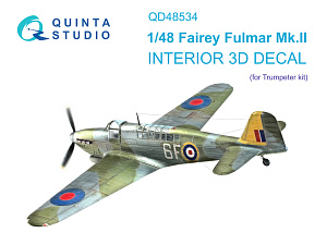 3D Декаль интерьера кабины Fairey Fulmar Mk.II (Trumpeter)