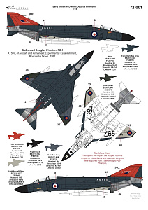 Декаль 1/72 Early British McDonnell-Douglas Phantoms (Ram Modelsl)