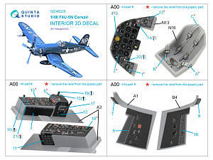 3D Декаль интерьера кабины F4U-5N (Hasegawa)